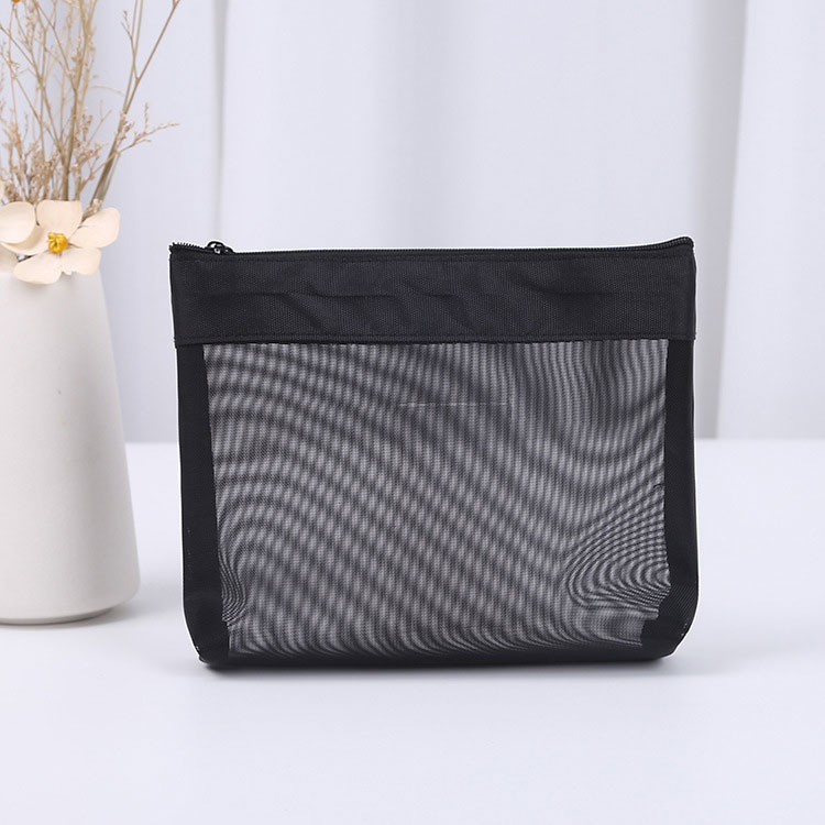 Black Mesh Cosmetic Bag